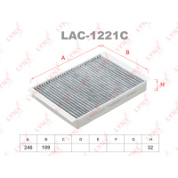 Фото товара - LAC-1221C Фильтр салона угольный LYNXauto
