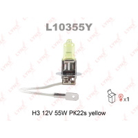 Фото товара - L10355Y Лампа H3 12V55W Pk22s YELLOW LYNXauto