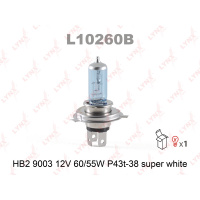 Фото товара - L10260B Лампа HB2 9003 12V 60/55W P43T-38 SUPER WHITE LYNXauto