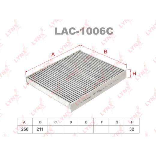 Большое фото товара - LAC-1006C Фильтр салона угольный LYNXauto, НФ-00000415. Вариант №2
